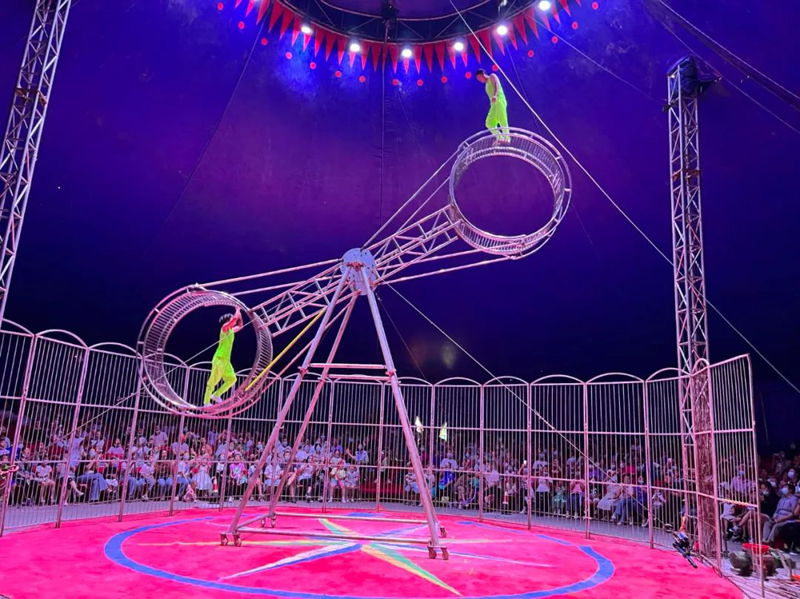 精河县第五届枸杞文化旅游节再添一彩皇家大马戏团精彩表演给游客带来